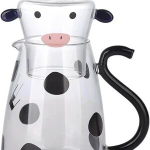 Cow Print Glass Pitcher